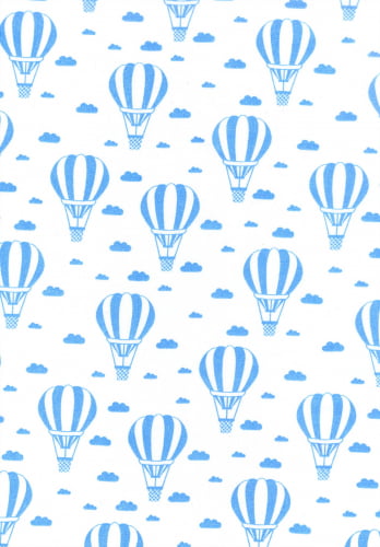 Tricoline Estampada Balao Azul - White Balloon 1