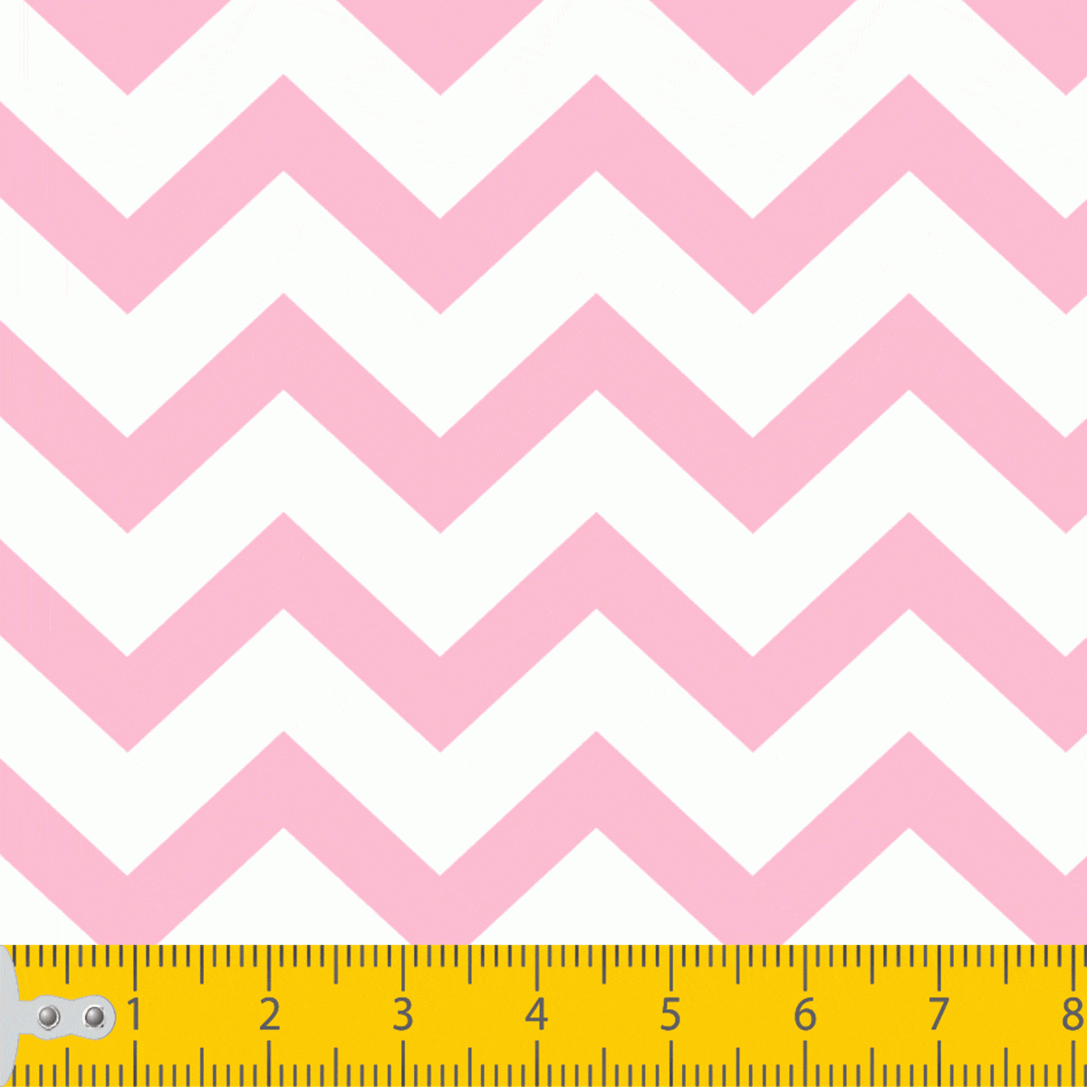 Tricoline Estampada Chevron Rosa - 1068/7