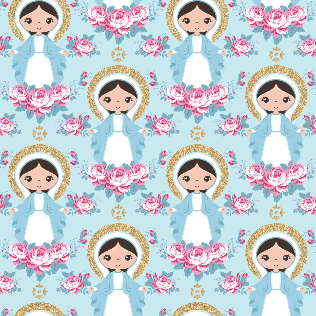 Tricoline Estampada Nossa Senhora